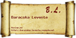 Baracska Levente névjegykártya